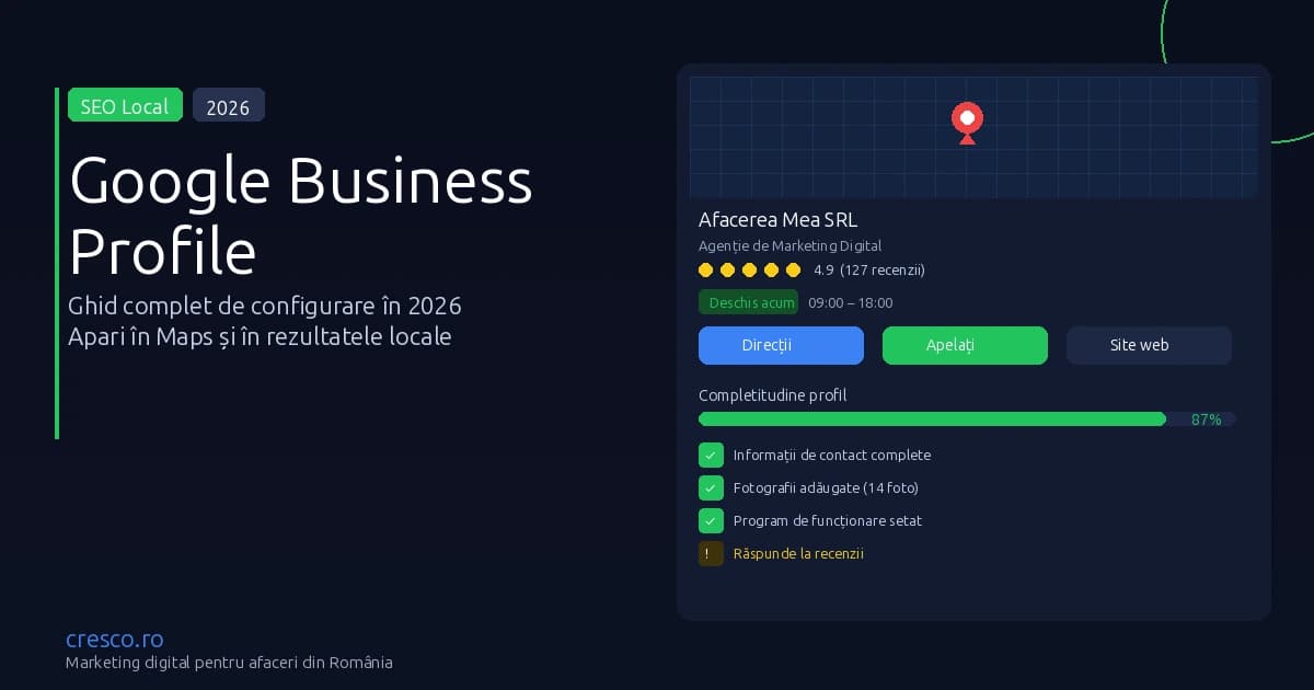 Cum configurezi Google Business Profile corect în 2026