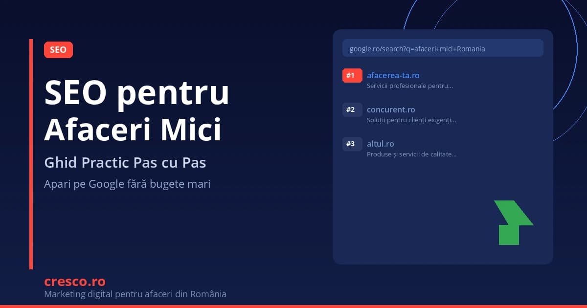 SEO pentru Afaceri Mici: Ghid Practic pas cu pas (Fără Costuri Mari)