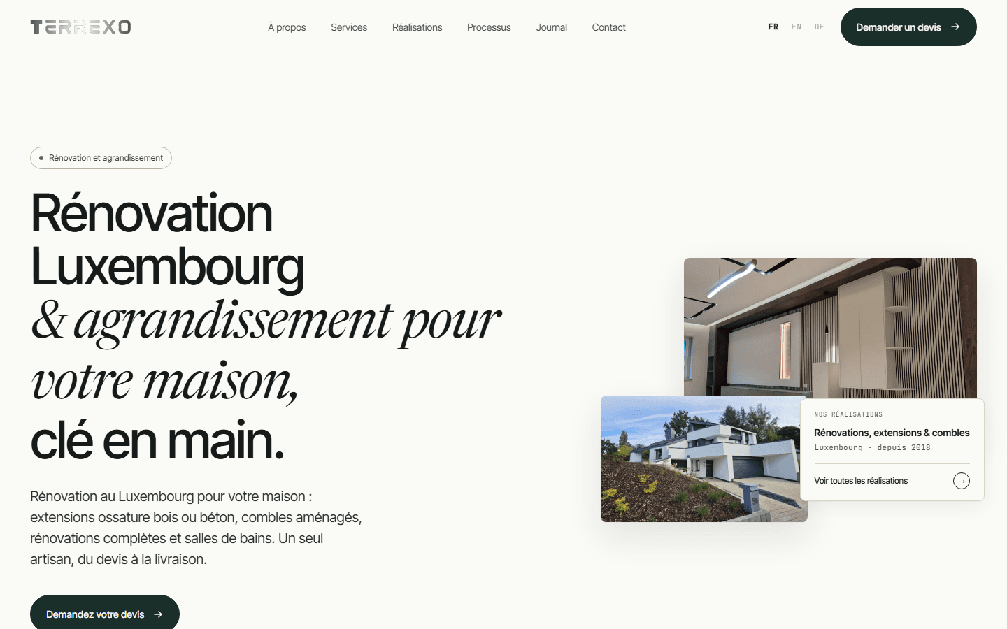 Rénovation & agrandissement au Luxembourg.